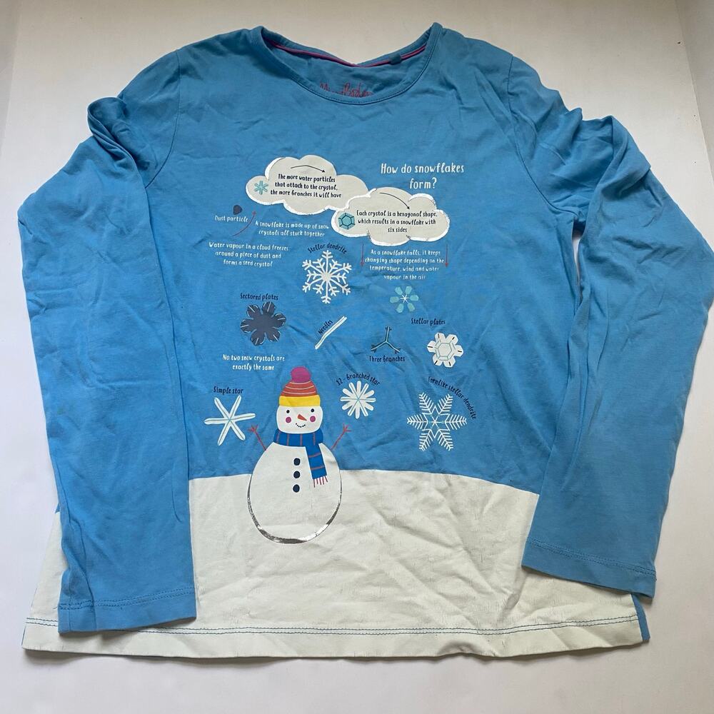 Mini Boden Fun Science Facts Snow Long Sleeve Shirt